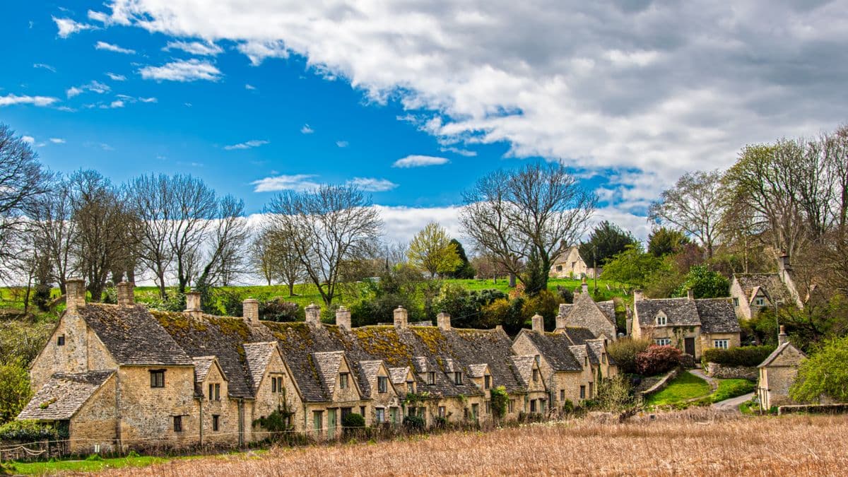 A detached house on rural ground in a part of England with higher radon potential
